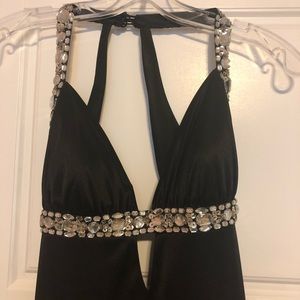 Long black dress size 3/4. Open back.